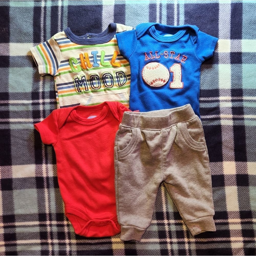 Baby Boy 4-Piece Set 0-3 Months (BB09)